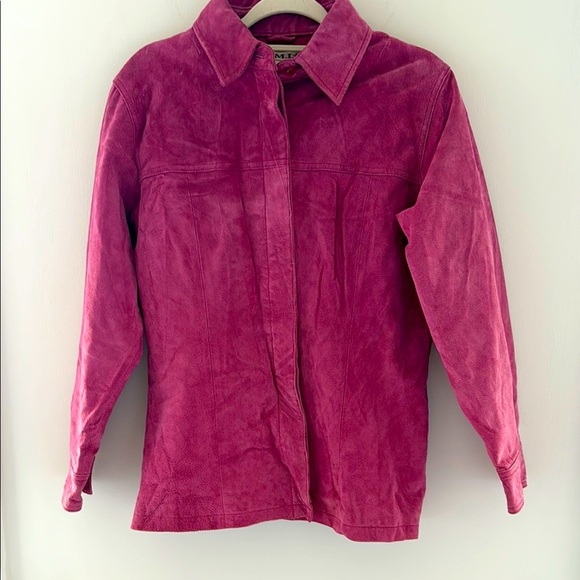 AMI Vintage Pink Leather Jacket-Rare- Size M - Picture 1 of 7